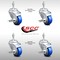 Service Caster 3.5 Inch SS Blue Polyurethane Swivel 3/8 Inch Threaded Stem Caster Set Brake SSTS20S3514-PPUB-BLUE-TLB-381615-4 - alternate 3